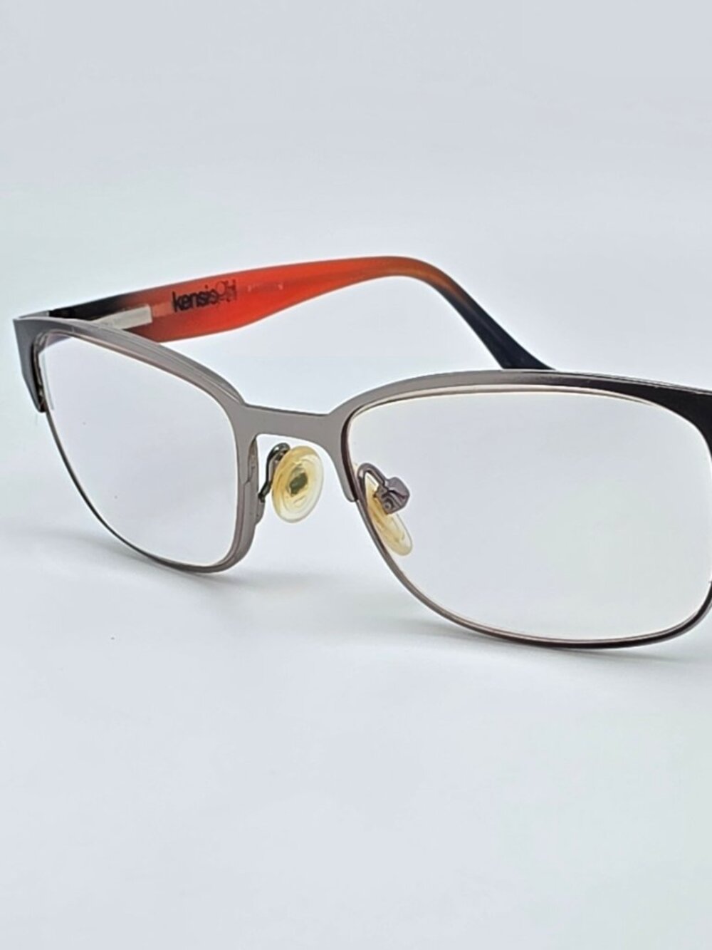 Kensie Girl Amazing Silver Black Red Fade Kids Eyeglasses Frame w Flexhinge 45mm